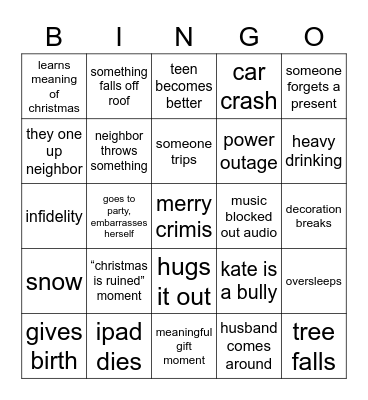 crimis Bingo Card