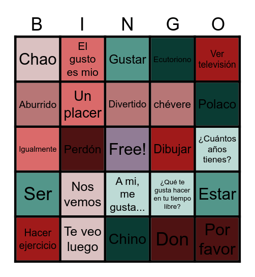 Sasha Orr 7P5 bingobaker card Bingo Card