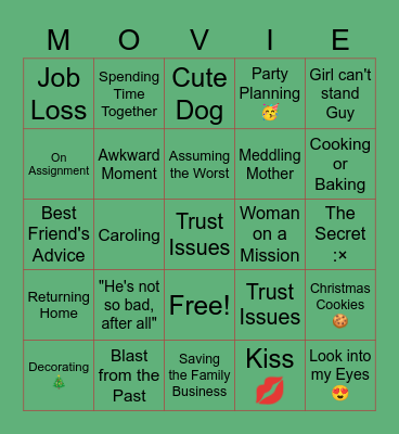 Hallmark Movie Bingo Card