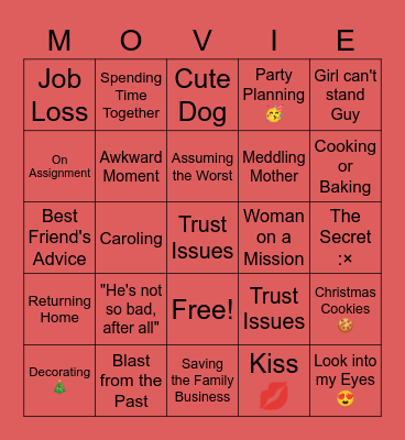 Hallmark Movie Bingo Card