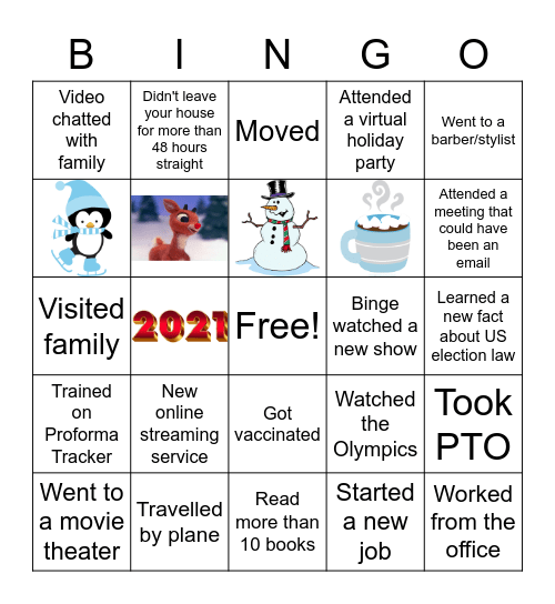 What we did in 2021 Bingo Card
