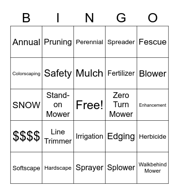 Landscape Bingo Card