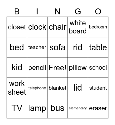 class 2 bingo Card