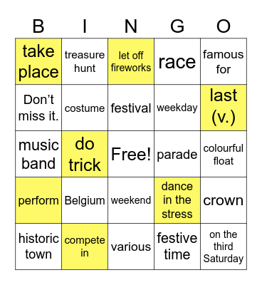 P.62 Festive Time Bingo Card