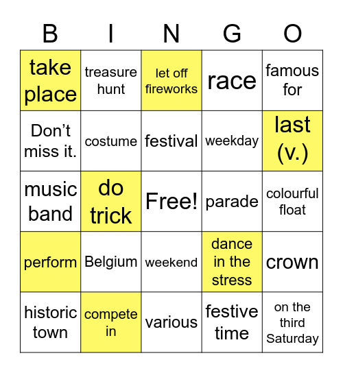 P.62 Festive Time Bingo Card
