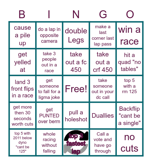 SIM 04 BINGO Card