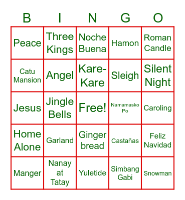 Catu Mansion BINGO Card