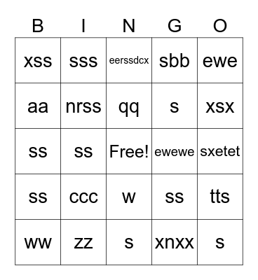 Untitled Bingo test Bingo Card