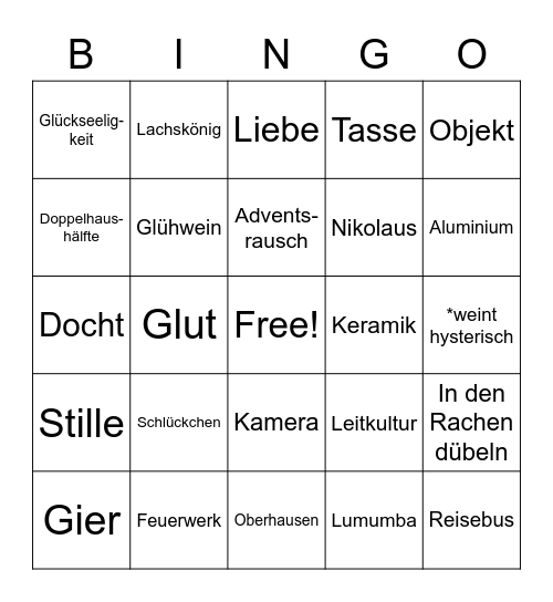Jahresabsch(l)ussfeier Bingo Card