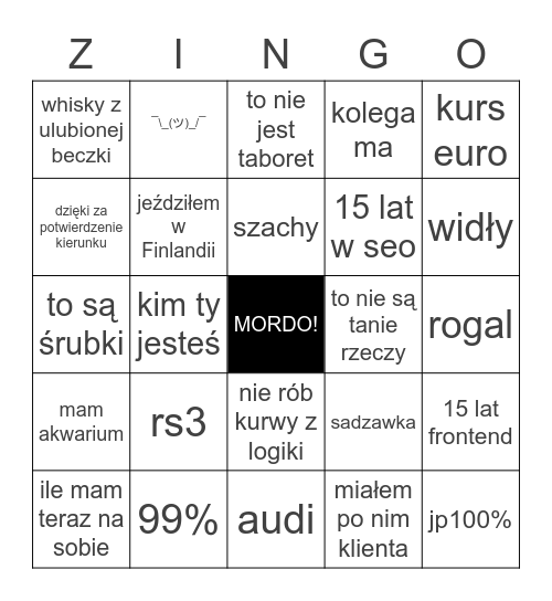 zBingo Card