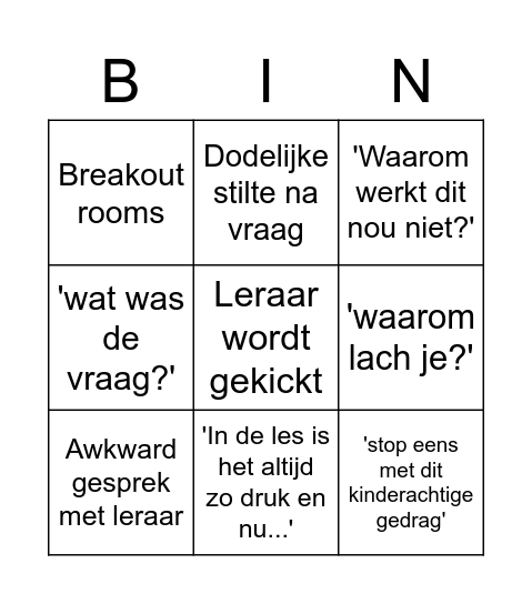 Online les bingo Card