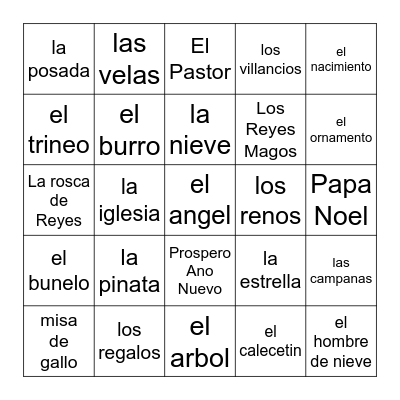 La Navidad Bingo Card