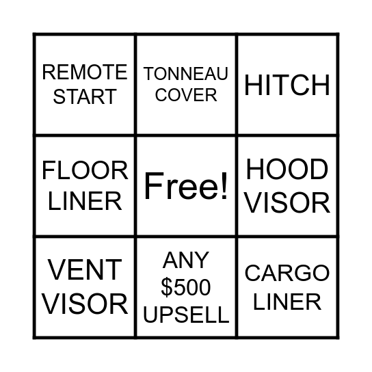 EASTERN CHRYSLER Bingo Card