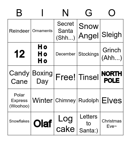 Christmas Cheer Fills Our House! Bingo Card