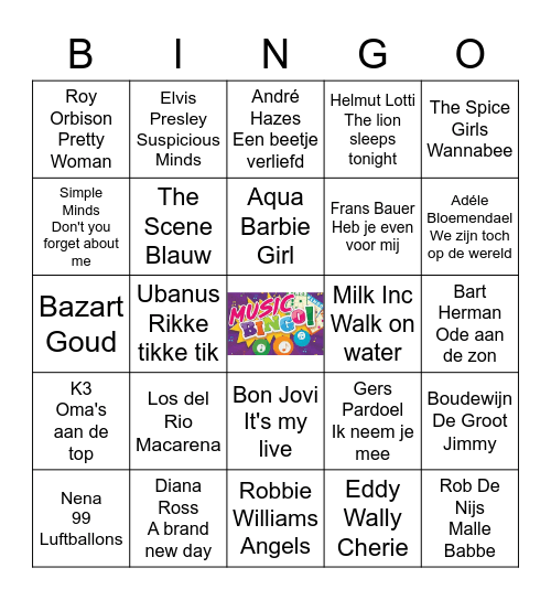 Wij halen alles uit onze platenkast! Bingo Card