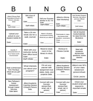 Be Successful Bingo Card