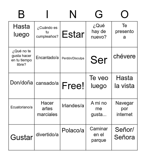 Anna Gao Bingo Card