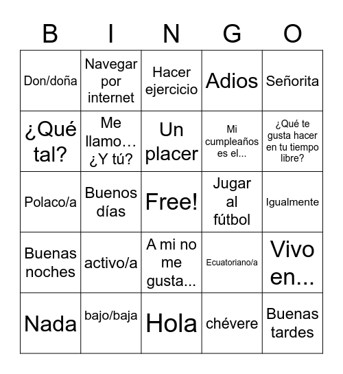 Roger Li Bingo Card