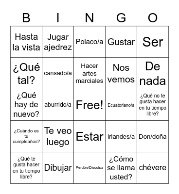 Tina Lu Bingo Card