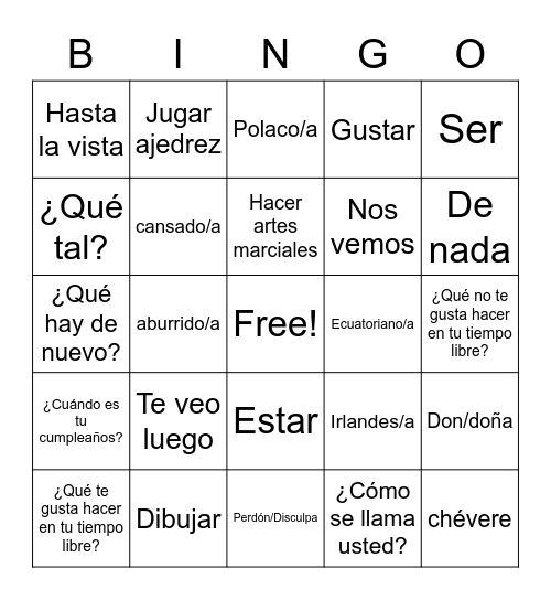 Tina Lu Bingo Card