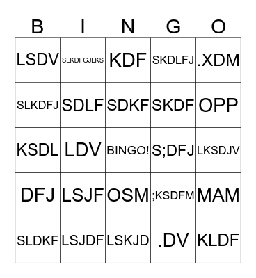 Music Bingo  Bingo Card