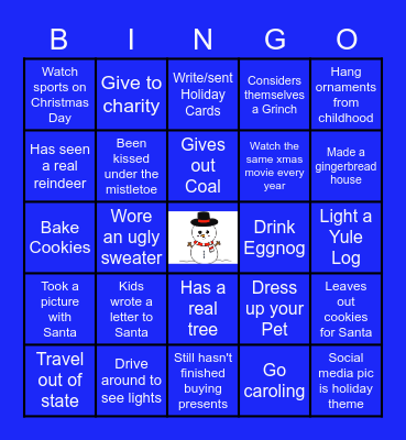 Holiday Bingo Card