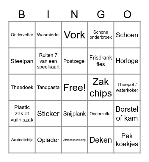 Levend bingo Card