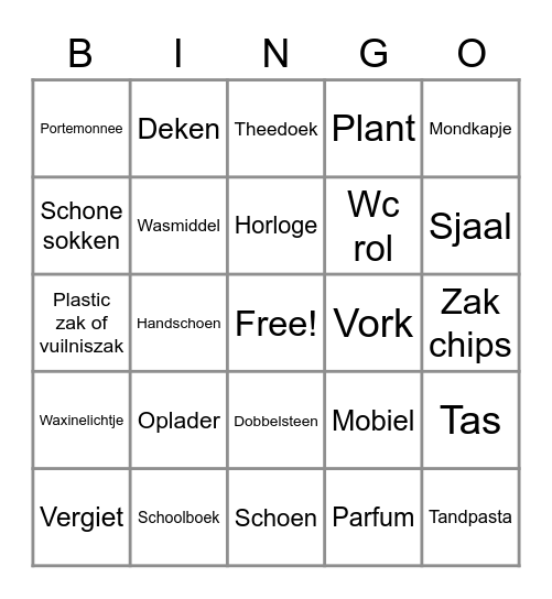 Levend bingo Card