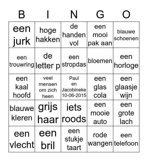 Zoek iemand met .... Bingo Card