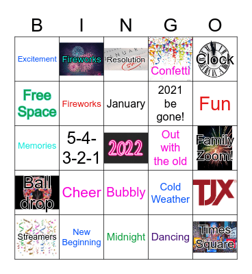 New Years 2022 Bingo Card