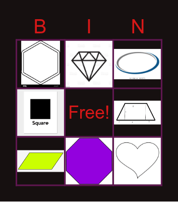 Shapes Bingo Card