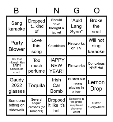 NYE BINGO Card