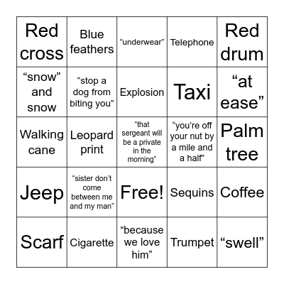White Christmas BINGO Card