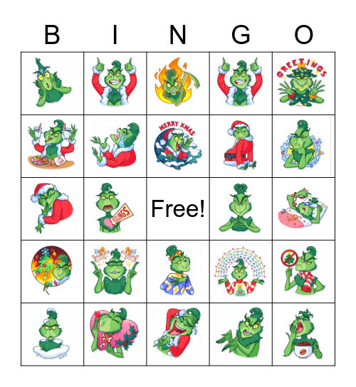 The Grinch Bingo Card