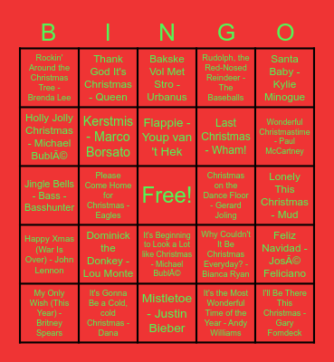 Kerstbingo 2021 Bingo Card