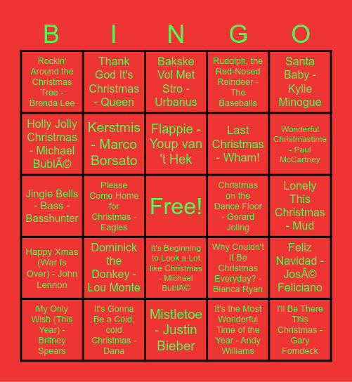 Kerstbingo 2021 Bingo Card