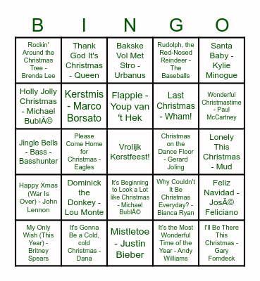 Kerstbingo 2021 Bingo Card