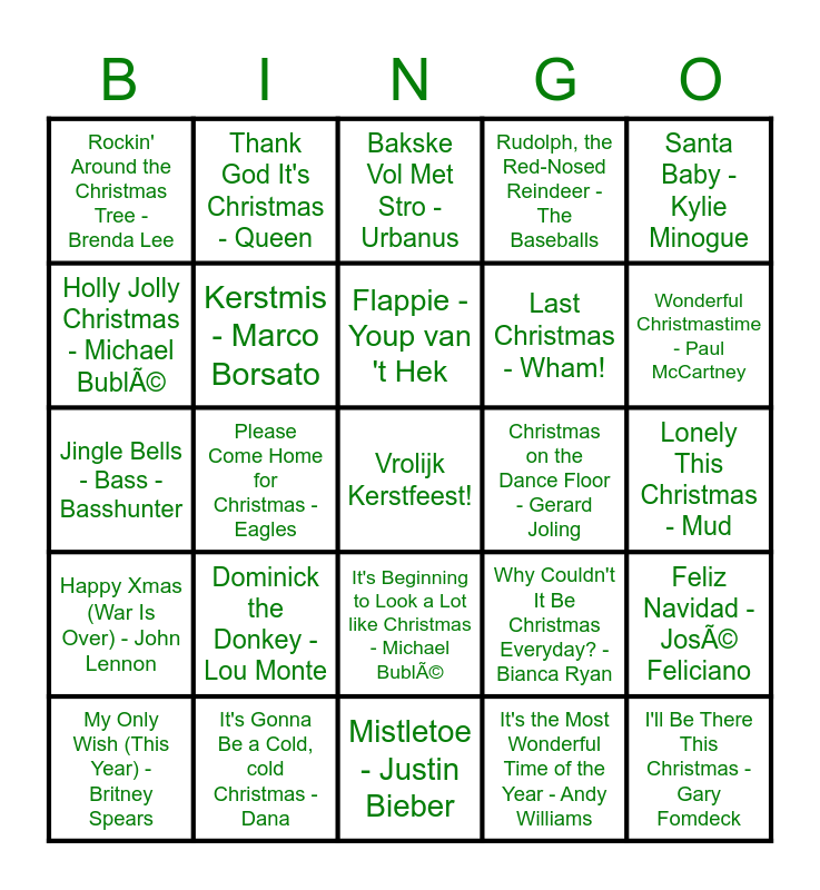 Kerstbingo 2021 Bingo Card