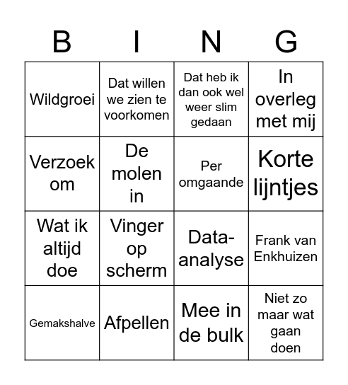 MM Bingo Card
