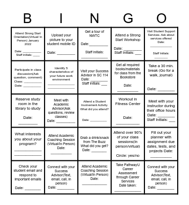 Be Successful Bingo Card