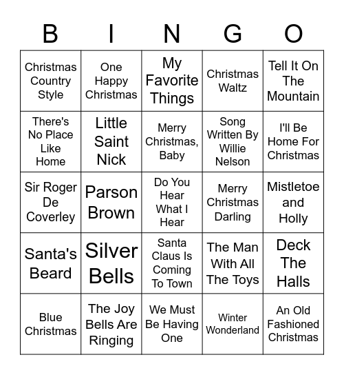 Vinyl Bingo - Holiday Edition Bingo Card