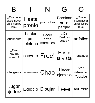 Unit 1 Bingo Card