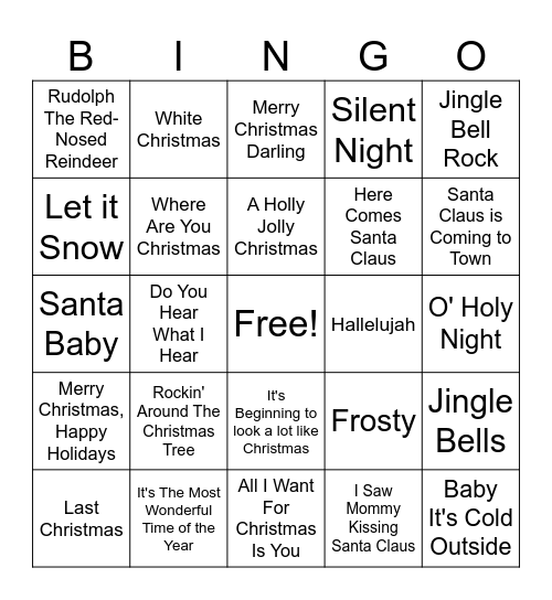 OP Nurse Christmas 2024 Bingo Card