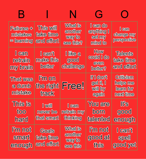 Perspective Bingo Card
