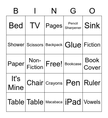 Chapter 1 Bingo Card