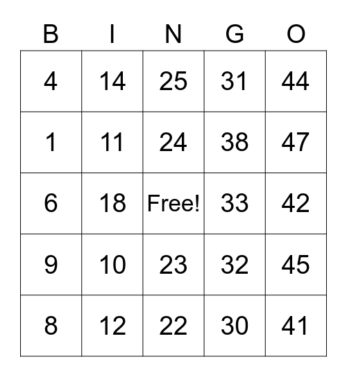 White Elephant Bingo Card
