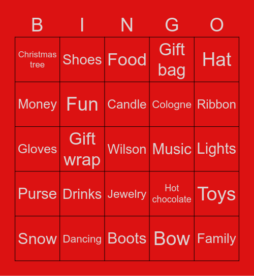 Christmas Eve @ the Wilson’s Bingo Card