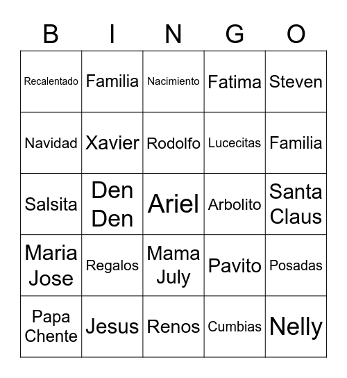 BINGO XMAS EDITION Bingo Card