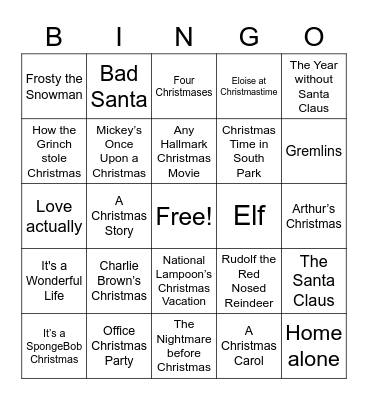 Christmas Bingo Card