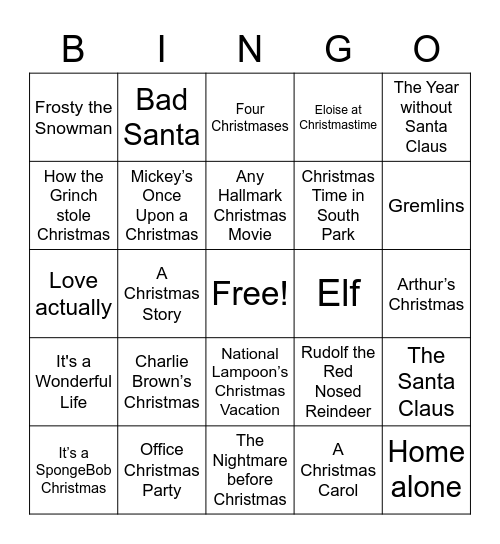 Christmas Bingo Card